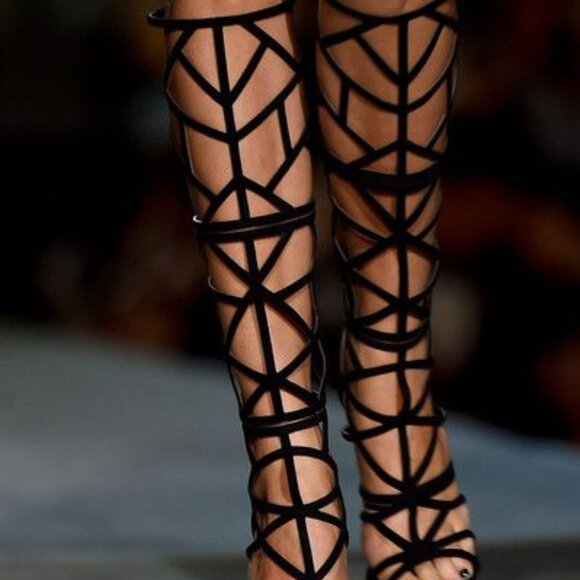 Dsquared2 Runway SS2015 Laser Cut Suede Gladiator Boots - Picture 8 of 8